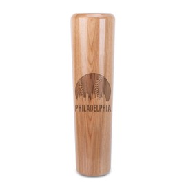DUGOUT MUGS Philadelphia Baseball City Skyline Solid Birch Wood Ultimate Sports Fan Baseball Bat Style Drink Tumbler, 12 Ounce