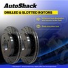 AutoShack Pair of 2 Front NightGuard Coated Drilled Slotted Black