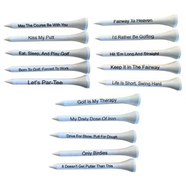 Golf Tees Etc Bamboo Funny Golf Tees for Men and Women with Slogans | Golf Stuff for Men and Women | Funny Golf Gifts for Men Golfers | Professional Mens Golf Accessories Gifts | 100 Pack (3 1/4")
