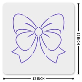 MAGJUCHE Bow Stencil 12 Inches, Reusable Bow Ribbon Stencil for Painting DIY Crafts Decor
