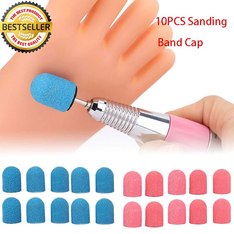 10 x Sanding Caps with 1 x Mandrel Handle Sanding