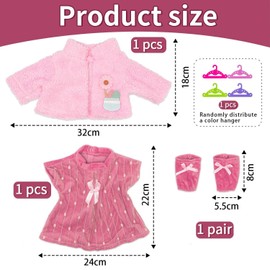 1 Set Of Doll Clothes, Pink Lamb Pen, 1 Clothes Hanger, Doll Clothes, Doll Accessories, 30Cm Doll Clothes