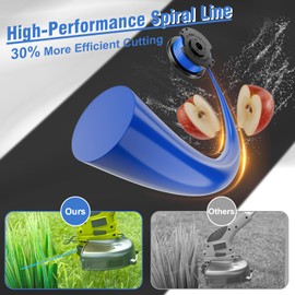 Chway 10 Pcs AC14RL3A Replacement Weed Wacker String Compatible for Ryobi One+, 0.065'' String Trimmer Refill and AC14HCA Cover Cap for 18v, 24v, and 40v Cordless Trimmers (8 Spools+2 Caps)