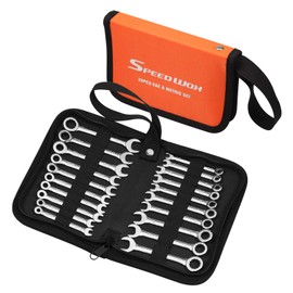 SPEEDWOX Combination Wrench Set, Mini Spanner Set, Thin Spanner, Single Eye, Short Type, Metric Size, 2 Pack, 5/32"-7/16", 0.1 - 0.4 inches (4 - 11 mm), Combination Wrench, Tool Storage Pouch, Small