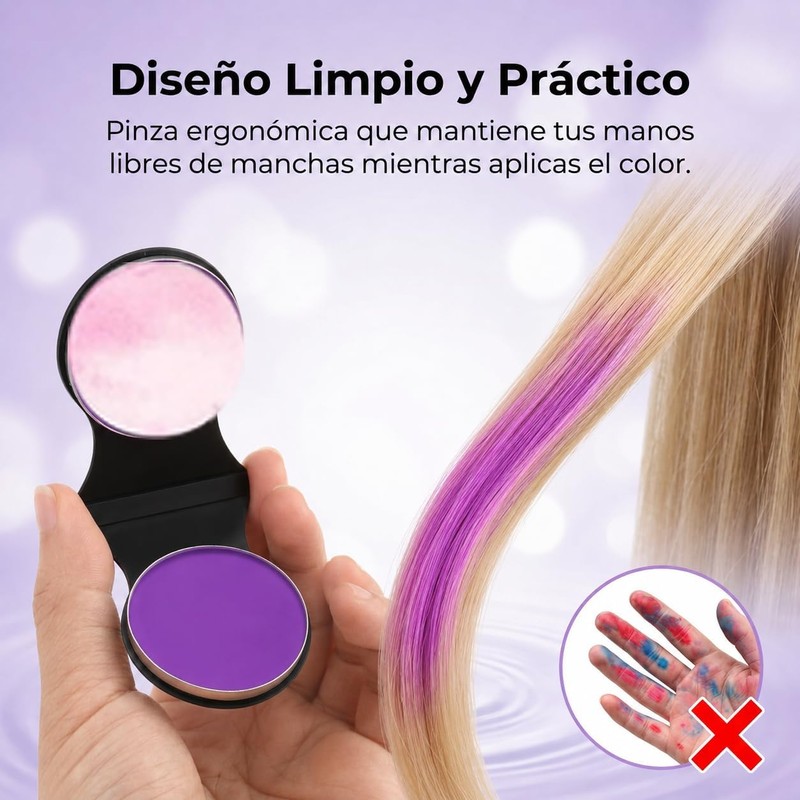 Tiza Temporal para el Cabello de Ocho Colores, Unisexo