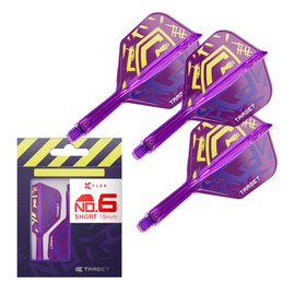 TARGET Darts Luke Littler World Champion K Flex Flights and Shaft System, No.6 | The Nuke 2025 Edition Kflex, All in One Integrated Flights and Shafts (Pack of 3) – Short, 19mm