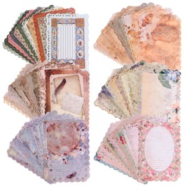Scrapbooking Paper Scrapbook Accessories Beautiful Lace Edges Vintage Leaves Set of 60 Junk Journaling Accessories Collage Background Decorative for Cards Crafts and Crafts DIY Decoration