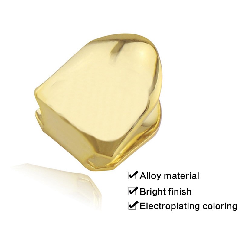 Grillz Gold Tooth Cap,18K Gold Silver Plated Grillz,Hip Hop Teeth