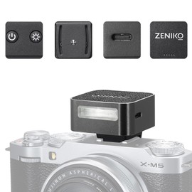 Zeniko ZF08 Mini Aluminum Flash Speedlite, CCT 6500K±200K Camera Flash Light for Canon, Nikon,Sony, Fuji, Leica and Other SLR Cameras with Single Contact Hot Shoe (Black)