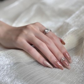 Press on Nails Long - Acrylic Nails Nail Tips Square Stick on Nails Temperament Gold Hook Design Soft Gel Nail Tips Square Nail Tips Coffin Press on Nails Summer Nails French Tip Nails for Girls