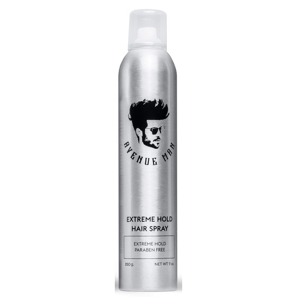 Avenue Man Extreme Hold Hairspray (9.0 oz) - Hair Products For Men - Extra Firm Hold Hairspray, Contains Natural Extracts - New and Improved Formula - Paraben-Free Hair Spray for Men