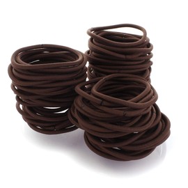 My Lello Hair Elastics Hair Ties, Professional Grade Ponytail Holders - Brown 20 Pack