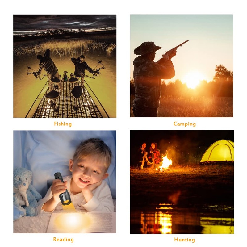 GaiGaiMall 2 Pack Warm Light Flashlight Single Mode Warm Flash