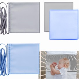 Okueejur 2 Pcs Satin Bassinet Sheet Baby Hair Protect Soft Silk Feeling Sheet Baby Bassinet for Rectangle Cradle Pad Mattress Newborn Infant (Blue+Grey)