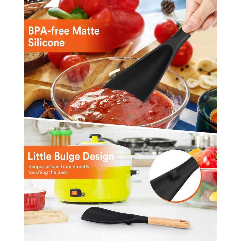 Cooking Spoon and Scraper for Nonstick Cookwares, Great for Cooking
