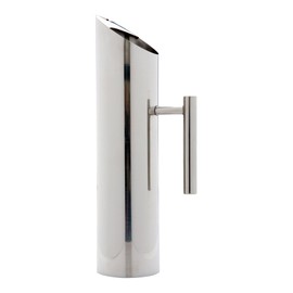 Met Lux 67 Ounce Modern Water Pitcher, 1 Dent-Resistant Metal Drink Pitcher - With Ice Guard, Built-In Handle, Polished Stainless Steel Water Serving Pitcher, For Water Or Iced Tea - Restaurantware