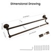 Ntipox Antique Bathroom Double Towel Bar Oil Rubbed Bronze, 24
