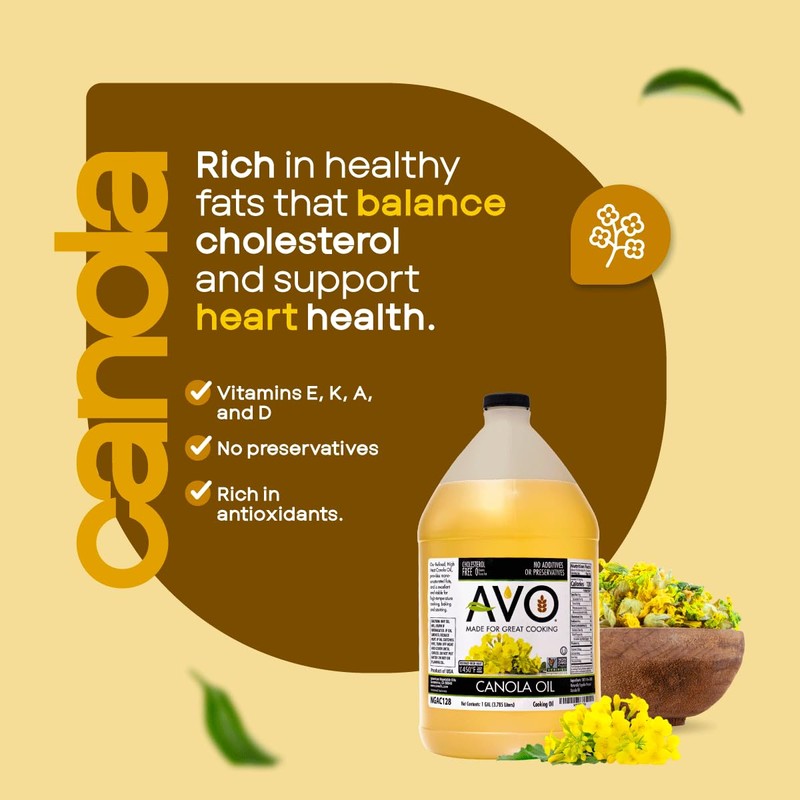 AVO NON-GMO Certified Expeller Pressed Canola Oil - 1 Gallon
