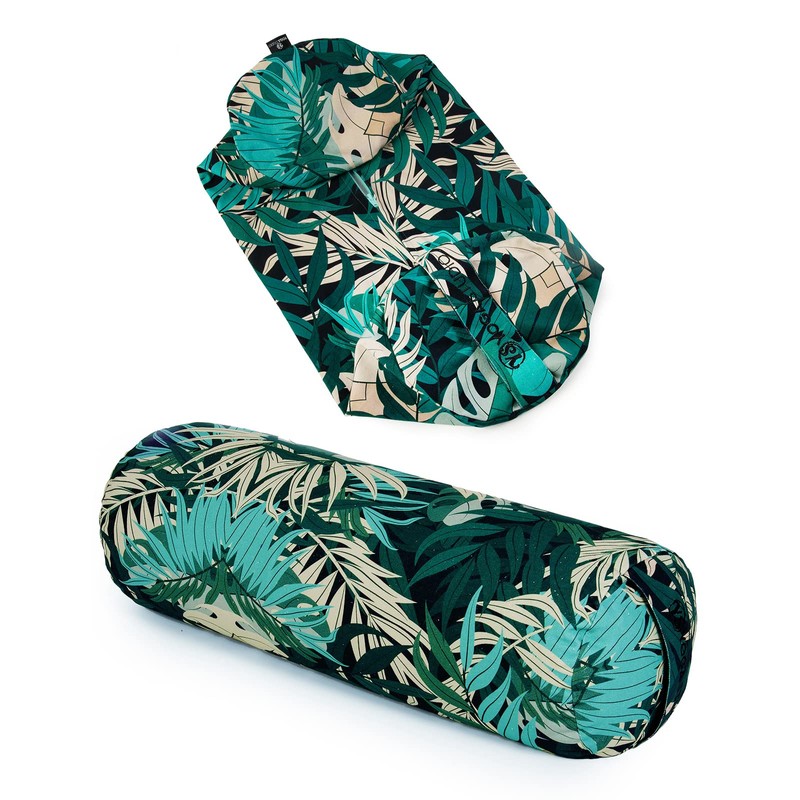 Yoga Studio Organic Cotton Neck Bolster with Handle and Zip