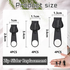 Zernblend 12-piece zip repair kit, zip for zip, zip zip, zip (black)