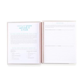 Erin Condren 7" x 9" Prompted Vision Journal - Cherry Blossom Changeable Cover w/Rose Gold Coil. Vision Spreads, Lined, Dot Grid, Sketchbook Pages w/ 160 pg/80 Sheets of 80# Mohawk Paper