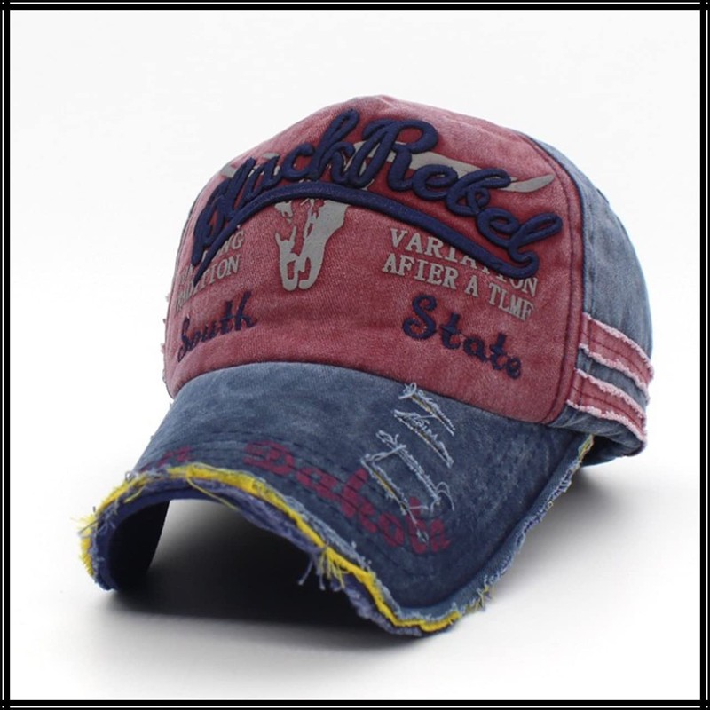 White Fang CA601 Cap, Logo, Distressed Treatment, Hat, Sports, Running,