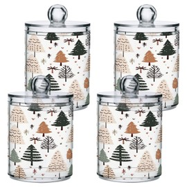 Zhirexin Christmas Tree 2PC Airtight Transparent Glass Storage Jar, Food Storage Container Glass, Can Store Candy, Salt, Coffee Beans, With lid, Easy To Use