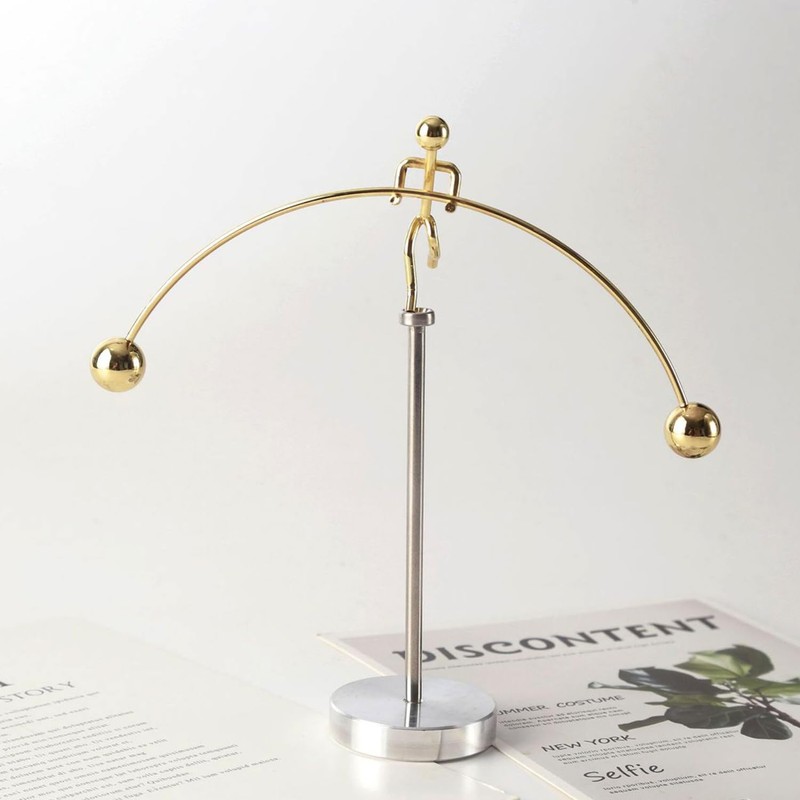 ThinkTop Weightlifter Kinetic Art Balance Steel Balance Physics Eduecational Decoration