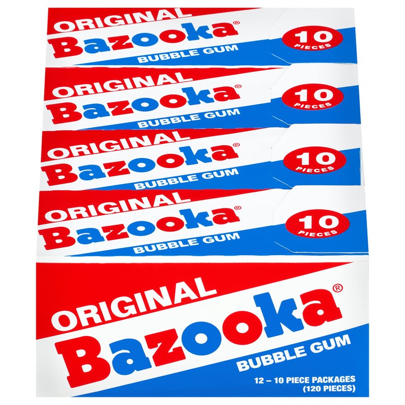 Bazooka Bubble Gum Individually Wrapped Pink Chewing Gum in Original