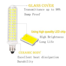 G MGY OLED E11 LED Bulb, LED E11 Dimmable, E11 Mini Candelabra Base, 100W 120W Halogen Bulb Replacement, 9W, 1100LM, AC110V-130V, for Indoor Decorative Lighting (White 6000K 2-Pack)