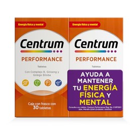Centrum Performance Multivitaminico, Con Complejo B y Magnesio, 2 pack 30 Tabletas ccada                                                              