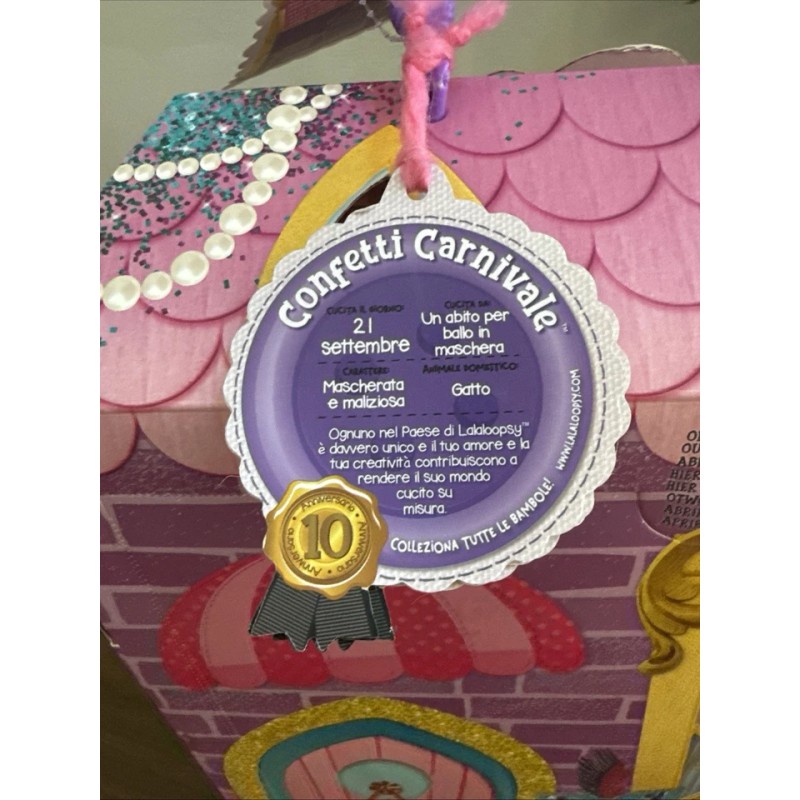 Lalaloopsy Silly Hair Doll Confetti Carnivale 13" Pink Cat Masquerade