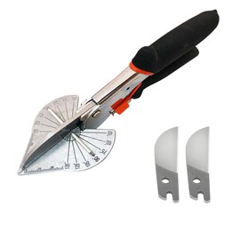 Multi Angle Miter Shears, Heavy Duty Adjustable 45°-135° Trim Cutter for Wood, PVC and Plastic Molding, DIY Carpentry Tools with Replacement Blades, Miter Scissors for Shoe Molding and Angular Cuts