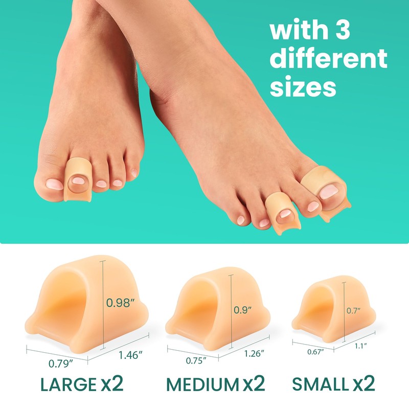 Welnove Hammertoe Corrector - 6 Pack Gel Toe Straighteners for