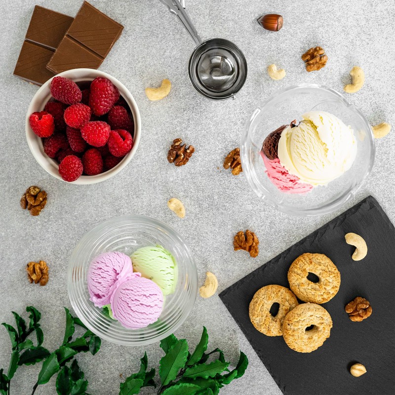 KADAX Dessert Bowls with Base, Ice Glasses, Transparent Ice Cream