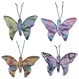 Curious Minds Busy Bags Set of All 4 Colors - Butterfly Sand Filled Animal Toy - Heavy Weighted Sandbag Animal Plush Bean Bag Toss - Shimmering Glitter (Set of All 4 Colors)