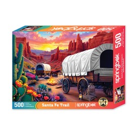 Springbok Santa Fe Trail 500 Piece Jigsaw Puzzle - Enjoy a Western Adventure from The Past
