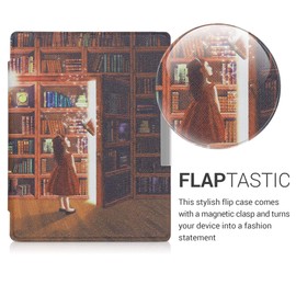 kwmobile Flip Case Compatible with Kobo Aura Edition 1 Case - eReader Case - Magic Library Multicoloured