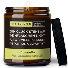 Lustige Citronella Kerze mit Spruch für Wein Liebhaber | Handgemacht aus Sojawachs | In Geschenkbox | Nachhaltiges Geschenk | Kleines Geschenk für Wein Trinker, Säufer Enthusiasten