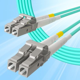 Cable de conexión de fibra – MTP a 8xLC OM3 50/125μm multimodo de salida de ventilador de fibra de puente de salida Uniboot de 8 núcleos para transceptores 40G QSFP+ y 400G QSFP28, 15 m (49.2 pies)