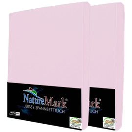 NatureMark Jersey Fitted Sheet, 100% Cotton, Pack of 2, Brand Quality, Oeko-Tex Standard 100, Assorted Colours and Sizes