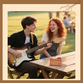 CoolGift Mart Guitar Neck Rest, Amp-Styled Solid Wood Guitar Tool with Pick Holder, Guitar Accessories & Luthier Tools for Acoustic/Electric Guitars Repair, Maintenance, Cleaning