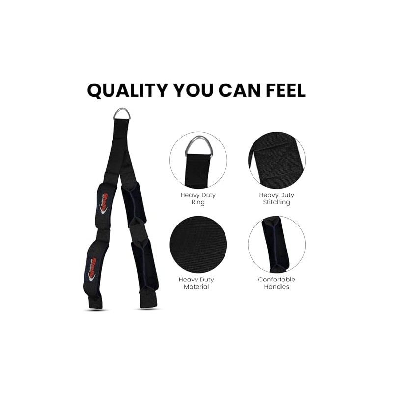 Shelly Triceps Rope Gym Cable Machine Attachments with Carabiner Anti-Slip