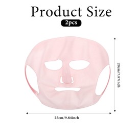 COMNICO 2 Sheets Silicone Face Mask Cover, Reusable Anti-Wrinkle Face Mask Holder Moisturizing 3D Facial Mask Cover Prevent Evaporation Falling Skincare Beauty Spa (Transparent+ Pink)