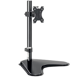MOUNTUP Single Monitor Stands, Freestanding VESA Monitor Desk Mount fits 13 to 32 inch Computer Screen with Height Adjustable, Swivel, Tilt, Rotation, VESA 75x75 100x100 MU0023