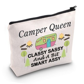 JXGZSO Camping Gift Camper Queen Classy Sassy And A Bit Smart Assy Storage Bag Camper Gift for Women (Camper Queen Classy Sassy)