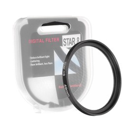 PATIKIL 49mm Star Filter, 8 Points Starburst Len Filter Variable Twinkle Effect Ultra Slim Optical Lens for Nikon and Other DSLR Cameras Holiday, Black
