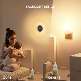 LROLTEF LED Night Light Backlight with Motion Sensor, 3000 K Warm White Magnetic Night Lamp, Suitable for Bedroom, Stairs, Hallways, Corners, Transparent Case, Pack of 2