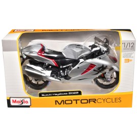 DCD 2022 for Suzuki Hayabusa Silver Metallic 1/12 Diecast Motorcycle Model by Maisto Used Displacement 150cc