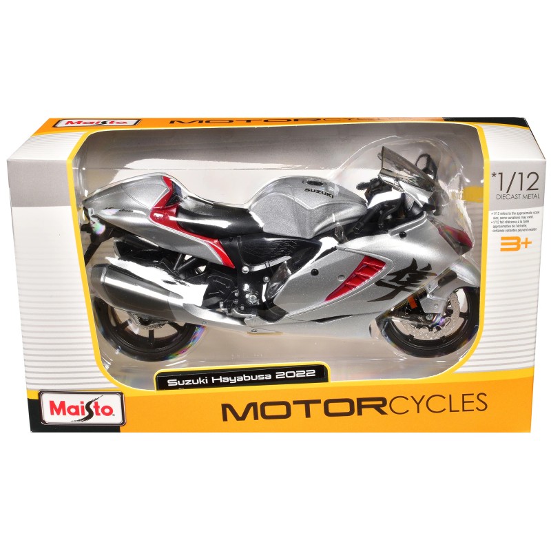 DCD 2022 for Suzuki Hayabusa Silver Metallic 1/12 Diecast Motorcycle